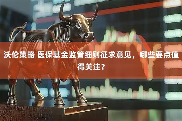 沃伦策略 医保基金监管细则征求意见，哪些要点值得关注？